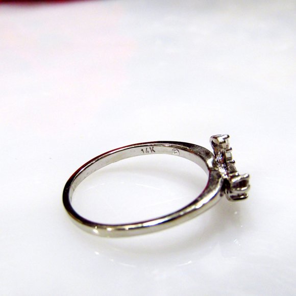 Diamond Ring Enhancer Solid 14k White Gold Size 5.75 Genuine Natural Real - Picture 7 of 7
